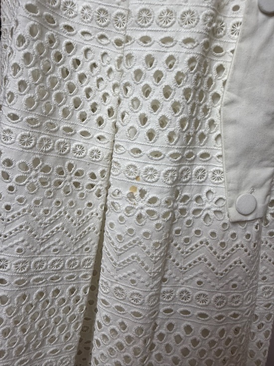 Self-Portrait White Lace Midi Dress with Collared Neckline - Picture 9 of 11